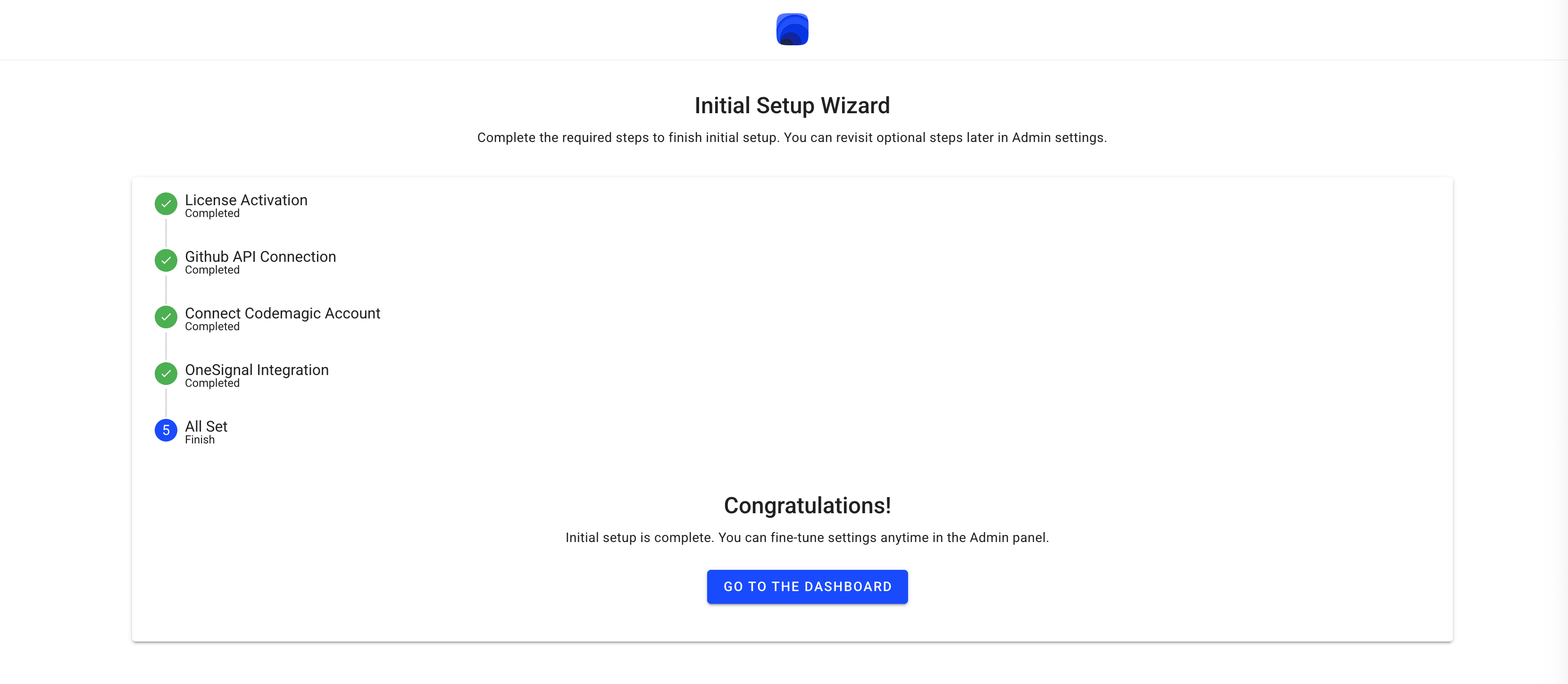 Initial Setup Wizard Step 5